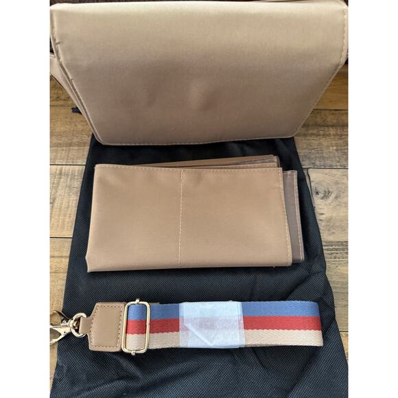 ToteSavvy Crossbody Diaper Bag Changing Mat, Wipes Pocket Tan - Picture 8 of 10